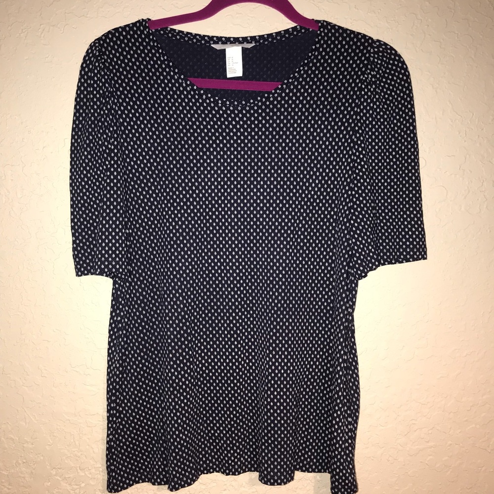 {h&m} printed viscose blouse